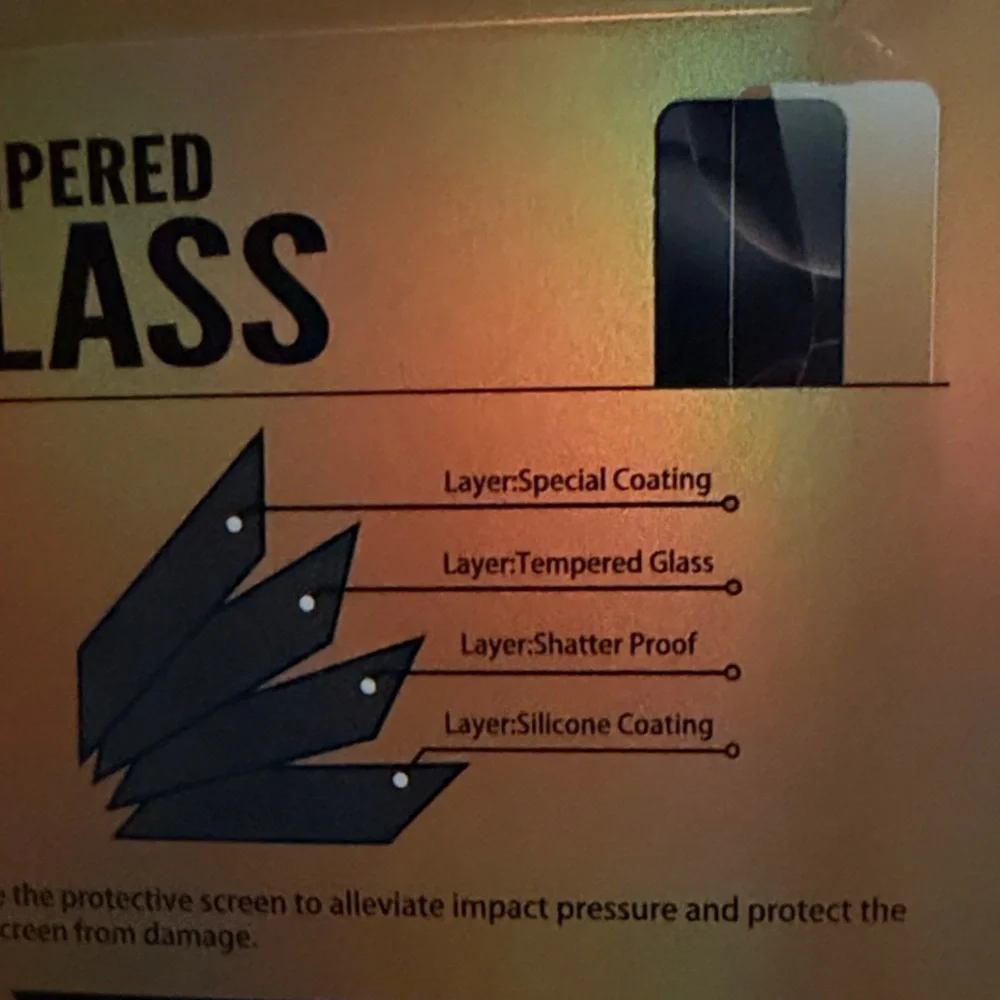 ANSHOP iphone 17 Tempered Glass Screen Protector - Orange/Black